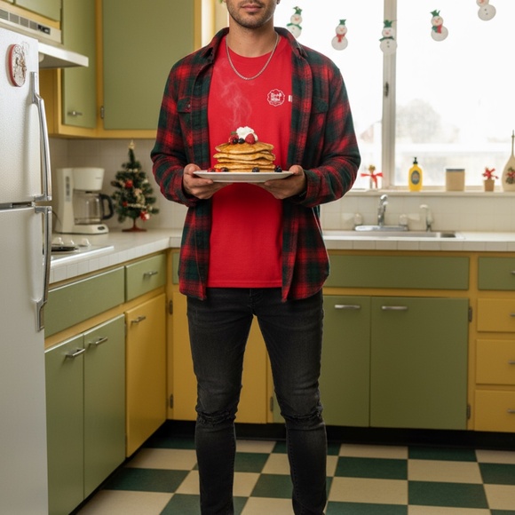 Gildan IHOP Elf On The Shelf Graphic Tee Red Regular - Picture 3 of 6